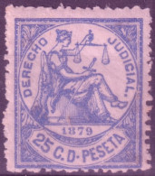 DER-235 PUERTO RICO REVENUE 1879 25c ORIGINAL GUM DERECHO JUDICIAL.  - Puerto Rico