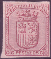 DER-233 PUERTO RICO REVENUE 1875 6,25pta MNH DERECHO JUDICIAL IMPERF PROOF.  - Puerto Rico