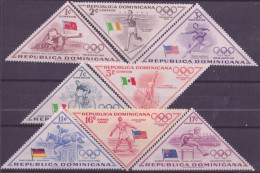 F-EX50615 DOMINICANA REP MNH 1957 MELBOURNE OLYMPIC GAMES ATHLETISM CYCLING EQUESTRIAN SHUTTING.  - Sommer 1956: Melbourne