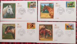 1998 -  4 FDC  Nature De France Les Chevaux  - La Philatélie Artistique - - 2000-2009