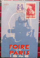 1946 -  Carte 1er Jour Foire De Paris - 1940-1949