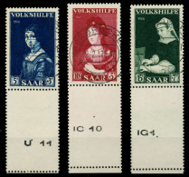 SAARLAND 1956 Nr 376L-378L Zentrisch Gestempelt URA X79C442 - Gebraucht