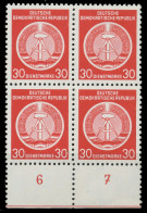 DDR DIENST HAMMER ZIRKEL Nr 11XI Postfrisch VIERERBLOCK X1D27A6 - Autres & Non Classés