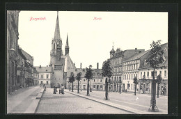 AK Burgstädt I. Sa., Marktplatz Mit Kirche  - Burgstaedt