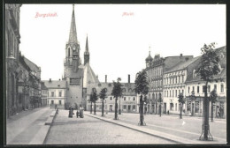 AK Burgstädt I. Sa., Blick Zur Kirche Vom Marktplatz  - Burgstaedt