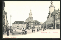 AK Schmölln I. Thür., Kirche Und Rathaus Am Marktplatz  - Schmoelln