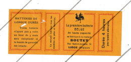 Etiquette - Batterie Belge De Haute Capacité - Fabriqué à Liège Par La Maison BOUTET  (B314) - Andere & Zonder Classificatie