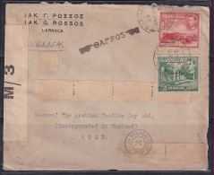 Cyprus  KGVI Series 1943 Used Duel Censor Cover, - Cyprus (...-1960)