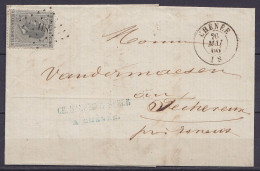 L. "Marchand De Vin Hansez Et Sœur" Affr. N°17 Lpts "80" Càd CHENEE /26 MAI 1866 Pour FËCHEREUX (au Dos: Càd Arrivée ESN - 1865-1866 Perfil Izquierdo