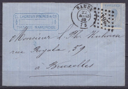 L. Affr. N°18Ab (outremer Violacé) Lpts "264" Càd NAMUR /22 MARS 1869 Pour BRUXELLES (au Dos: Càd Arrivée BRUXELLES) - 1865-1866 Perfil Izquierdo