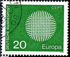 RFA Poste Obl Yv: 483/484 Europa Cept Tissage En Forme De Soleil (Beau Cachet Rond) (Thème) - 1970
