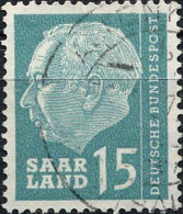 Sarre Poste Obl Yv:370 Mi:388 Theodor Heuss Typographie (cachet Rond) - Gebraucht