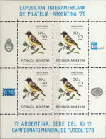 Argentine Poste N** Yv:1123/1127 Oiseaux Bloc De 4 Leg.imp Gomme Sur 1127 - Unused Stamps