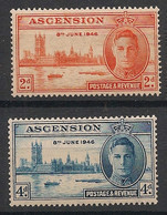 ASCENSION - 1946 - N°YT. 51 à 52 - Victoire - Neuf Luxe ** / MNH / Postfrisch - Ascension