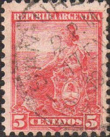 Argentine Poste Obl Yv: 115 Mi:104A Allégorie (TB Cachet Rond) - Usati