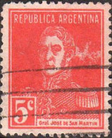 Argentine Poste Obl Yv: 281 Mi:273A José De San Martin (Obl.mécanique) - Usados