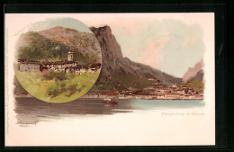 Lithographie Lecco, Panorama, Veduta Di Limonta  - Lecco