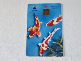 Indonesia-(ID-TLK-SS-0121)-Koi Fishes-(12)--(100units)-(00028827)-used Card+1card Prepiad Free - Indonesië