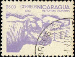 Nicaragua Poste Obl Yv:1307 Mi:2453 Reforma Agraria (TB Cachet Rond) - Koeien