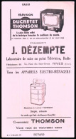 Buvard 12,7 X 24 Ets J. DEZEMPTE Rives Isère Radio, Télévision Ducretet Thomson Electro Ménagers Thomson Noir / Rose - Electricity & Gas