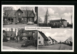 AK Oberntudorf über Paderborn, Kirche, Gasthaus Und Lebensmittel V. Franz Meier, Ehrenmal  - Paderborn