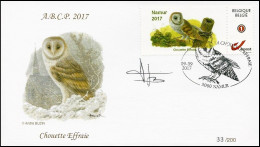 DUOSTAMP/MYSTAMP° - FDC - Chouette Effraie / Kerkuil / Schleiereule  / Barn Owl - 2017 - SIGNÉ / GETEKEND - BUZIN - Covers & Documents