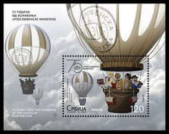 Serbia 2024, 75 Years Since The Founding Of The Yugoslav Film Archive, Cinema, Balloon, Block, MNH - Altri (Aria)