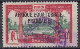 TIMBRE GABON N° 103 RARE CACHET VIOLET Cie DES CHARGEURS REUNIS AMERIQUE - Oblitérés