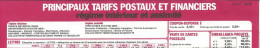 Tarifs Postaux D'Août 1986 - Feuille A4 Recto Verso - Tariffe Postali