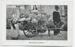 COURTRAI 23.4.1915 CACHET ALLEMAND SUR CARTE MARAICHERS FLAMANDS VOITURE A CHIEN ATTELAGE - Army: German