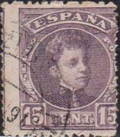 Espagne Poste Obl Yv: 216A Mi:218b Ed:246 Alphonso XIII Jeune (Beau Cachet Rond) - Usati