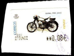 Espagne Lisa Obl Yv: 59 Mi:78 Moto Norton 1936 (Beau Cachet Rond) Sur Fragment - Usati