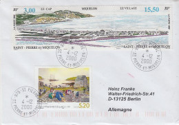 St. Pierre Et Miquelon  Strip Le Cap / Le Village Cover Ca St. Pierre Et Miquelon 4.12.2000 (60789) - Storia Postale