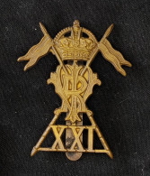 INSIGNE DE CASQUETTE DU 21st LANCIERS DE CAVALERIE - 1914-18