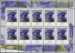 2877 Blumen 500 Cent Enzian - Zehnerbogen ** Postfrisch - 2001-2010