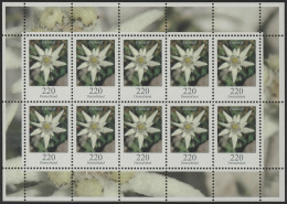 2530 Blumen 220 Cent Edelweiß - Zehnerbogen ** Postfrisch - 2001-2010