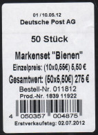 89 MH Bienen, Banderole Für 50 Markensets, Type I - 2011-2020