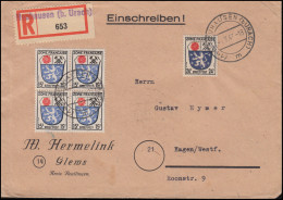 7+9 Wappen MiF R-Brief Not-R-Zettel NEUHAUSEN (b. URACH) 1.7.47 Nach Hagen - Emisiones Generales