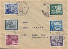 893V Reichspost 24 Pf Mit PLF V Auf Satzbrief Mit SSt HALLE / SAALE 1.7.44  - Abarten & Kuriositäten