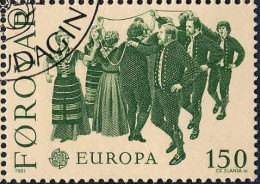 Feroe Poste Obl Yv: 57/58 Europa Cept Le Folklore (TB Cachet Rond) (Thème) - 1981