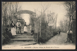 CPA Sannois, Escalier Rustique Du Moulin De La Terrasse  - Sannois