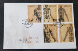Portugal Belgium 500 Years Andreas Vesalius 2014 Skeleton Medical (stamp FDC) - Neufs