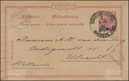 Postkarte P 3 Germania 20 Para DV 291 F, CONSTANTINOPEL DEUTSCHE POST 6.4.1892 - Deutsche Post In Der Türkei