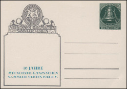 Berlin PP 13 Freiheitsglocke 10 Pf. Münchner Ganzsachen-Verein 1952, Ungebraucht - Sonstige & Ohne Zuordnung