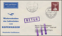 Berlin PU 19/11 Lufthansa Wiederaufnahme Luftverkehr Kopenhagen, BERLIN 7.10.57 - Erst- U. Sonderflugbriefe