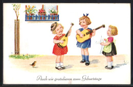Künstler-AK Willi Scheuermann: Kinder Mit Laute Und Gitarre  - Scheuermann, Willi