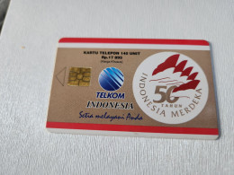 Indonesia-(ID-TLK-SP-0001)-50 TAHAN INDONESIA MERDEKA-(16)-(100units)-(V0048900)-used Card Chip+1card Prepiad Free - Indonesië