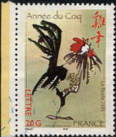 France Poste Obl Yv:3749 Mi:3900 Année Du Coq (Lign.Ondulées) (Thème) - Anno Nuovo Cinese