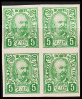 1902. MONTENEGRO. Fürst Nikola I, 5 H Imperforated In 4block Never Hinged.  (Michel 43 U) - JF547190 - Montenegro