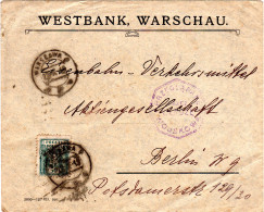 Polen 1919, 50 H. Auf Firmenbrief M. Zensur N. Berlin. - Cartas & Documentos